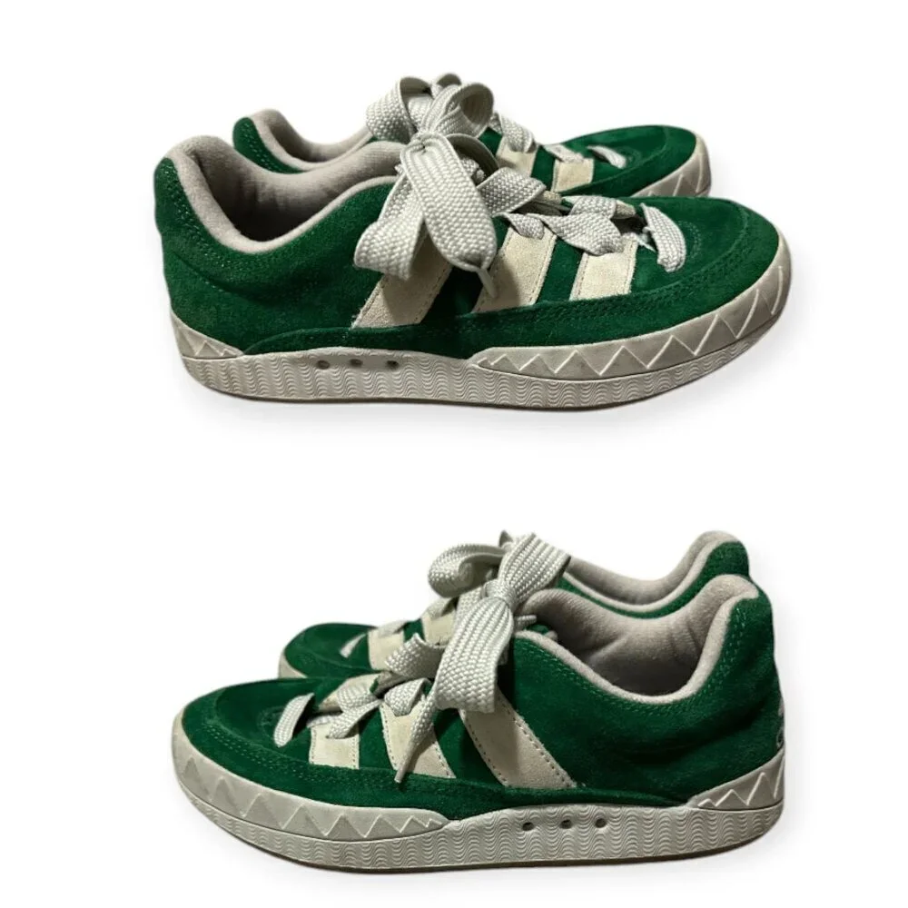 Vintage‎ 1996 Adidas Adimatic Sneakers – Japan Exclusive, Green Suede, Sz 6.5US